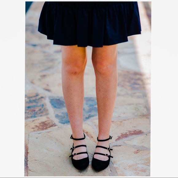 LC Lauren Conrad Black Strappy Ballet Flats 6.5 - Picture 3 of 7